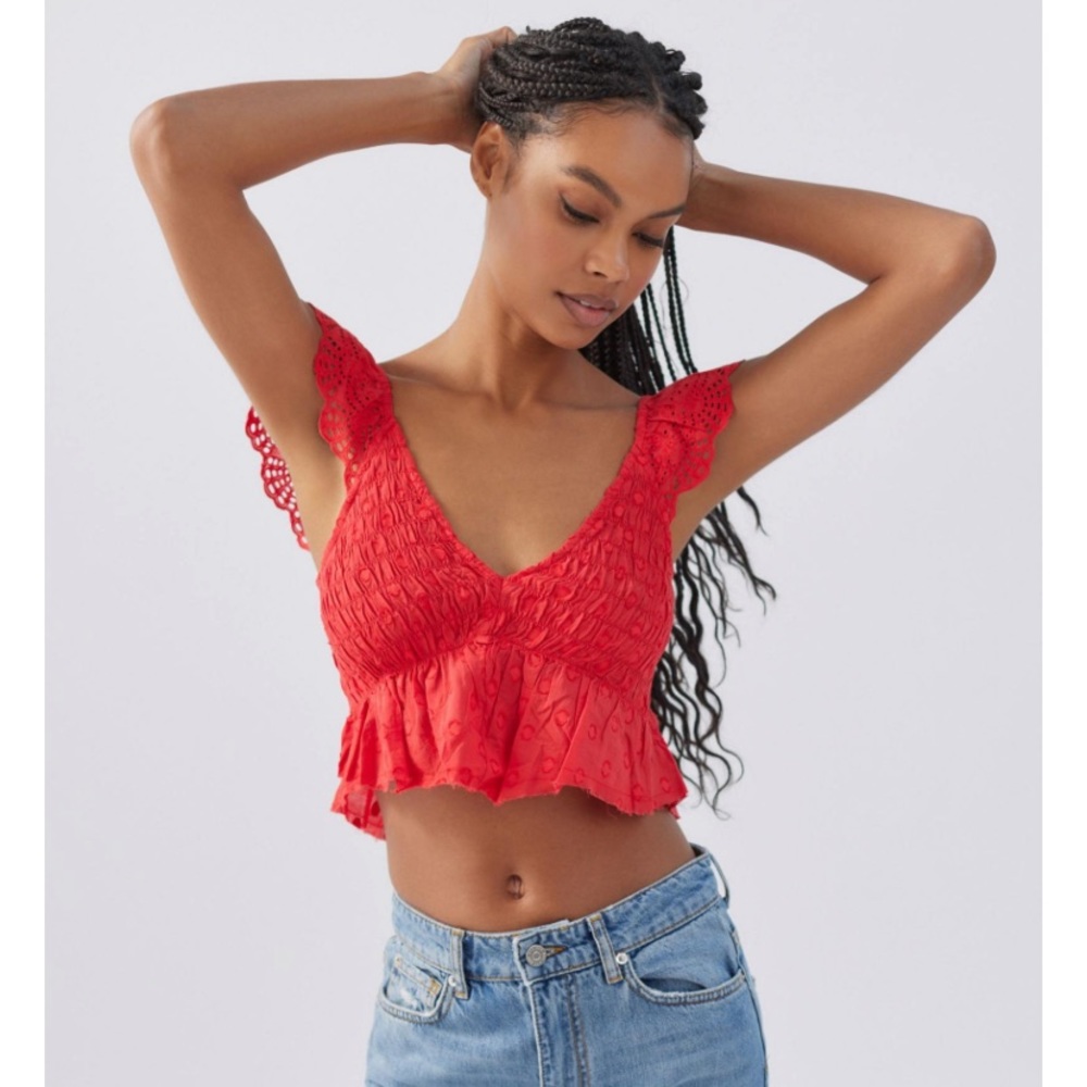 NWT Urban Outfitters Dottie Smocked Blouse L